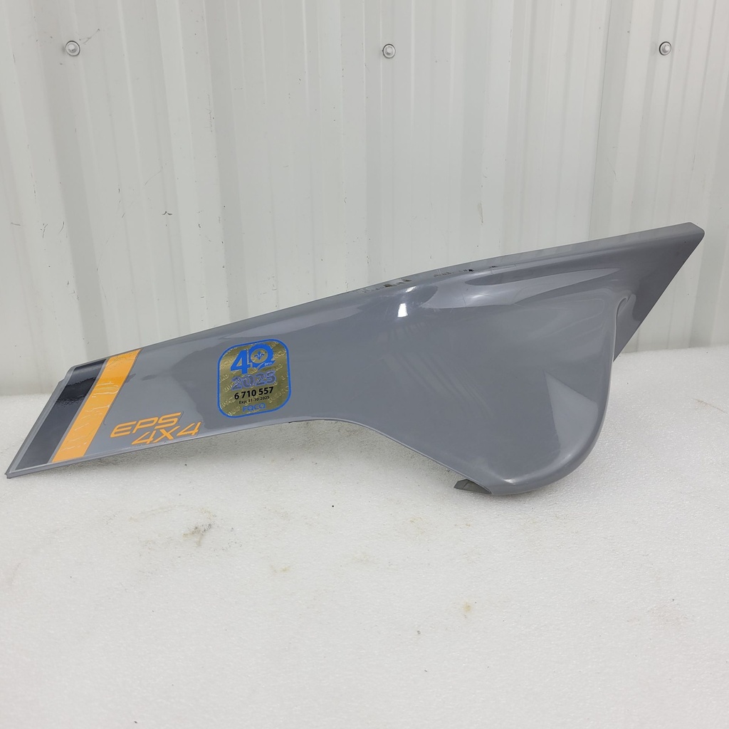 upper deco plate,lh headlight, ghost gray ghost gray