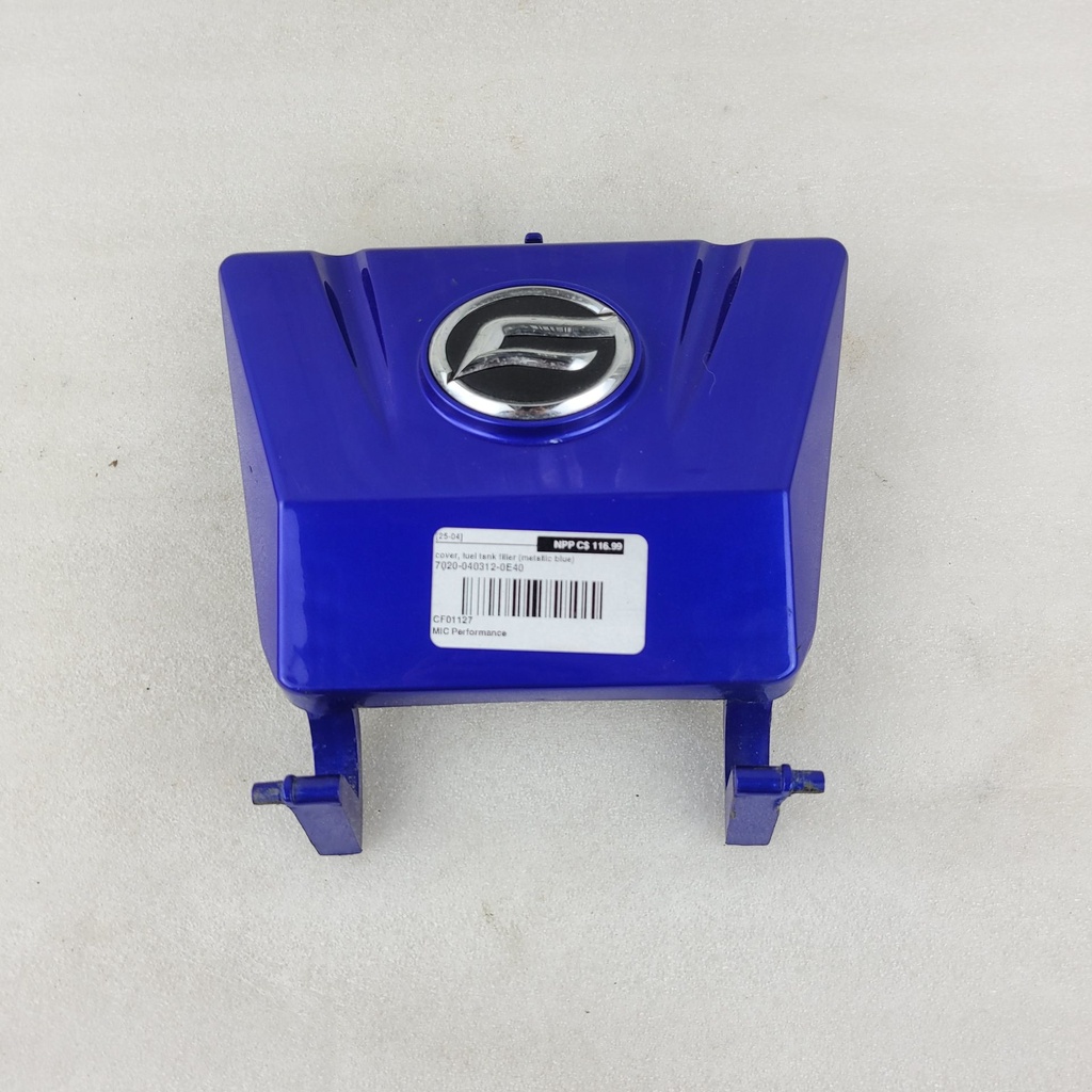cover, fuel tank filler (metallic blue)
