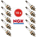 Set of 10 NGK BPR9ES Spark Plugs (Sprayed Insulator) - Anti-Fouling for Snowmobiles, Boats, 2-Stroke Engines